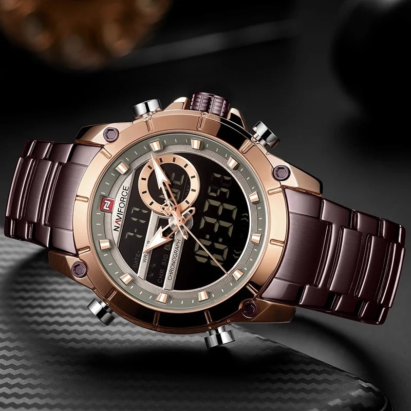 Reloj Naviforce NF9163M Analogico y Digital de Acero MEJOR PRECIO PERU