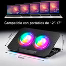 Cooler Ventilador para Laptop hasta 17" 6 Niveles 2 puerto USB N33-C-11