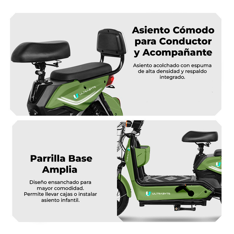 Bicimoto Electrica Ultrabyte Velocidad Maxima 35km/h Bateria 48V 12AH