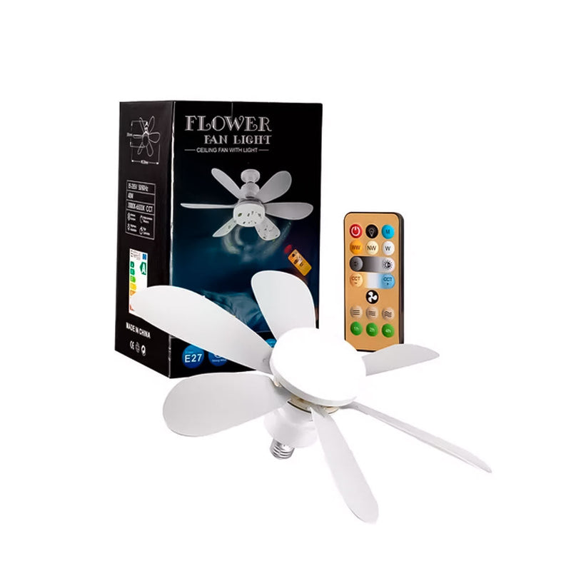 Foco LED Ventilador de Techo Control Remoto Luz Cálida Fría 40W 3 velocidades