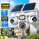 Camara Ip Ultrabyte Solar WIFI Triple Lente Bateria Recargable Alarma Vision Nocturna AW623SR