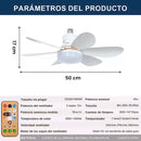 Foco LED Ventilador de Techo Control Remoto Luz Cálida Fría 40W 3 velocidades