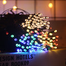 Tira De 200 Luces Led Navideñas Multicolor Panel Solar 20 metros