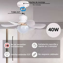 Foco LED Ventilador de Techo Control Remoto Luz Cálida Fría 40W 3 velocidades