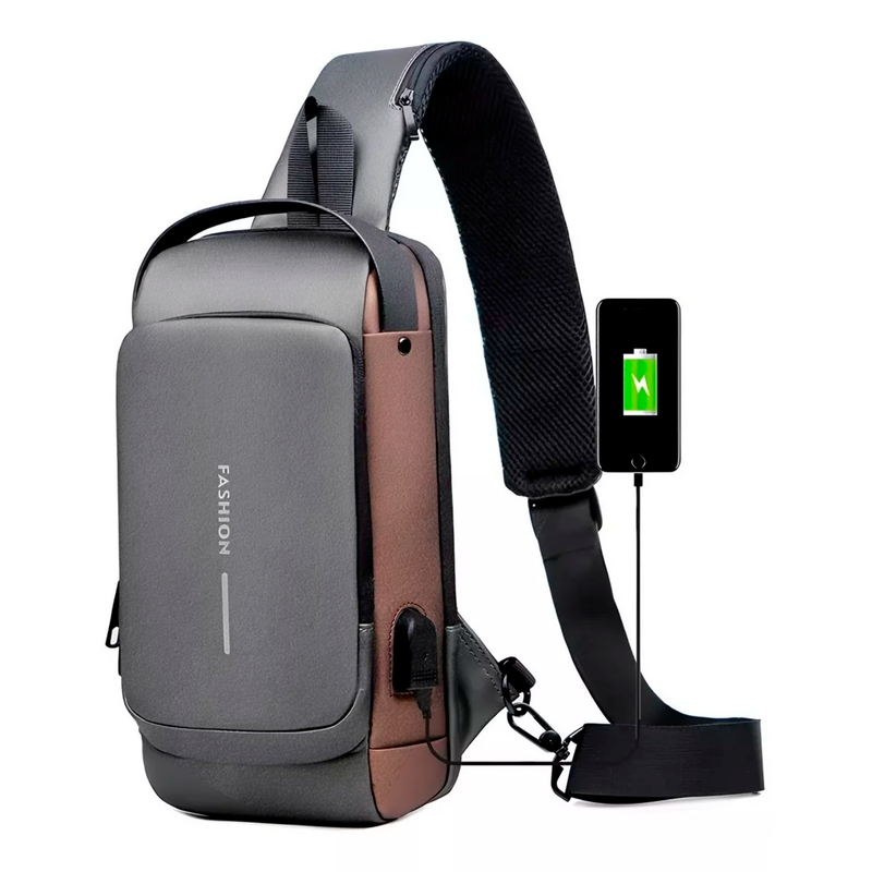 Mochila Antirrobo - Pechera Morral con Clave Impermeable Con puerto USB