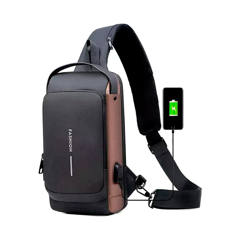 Mochila Antirrobo - Pechera Morral con Clave Impermeable Con puerto USB