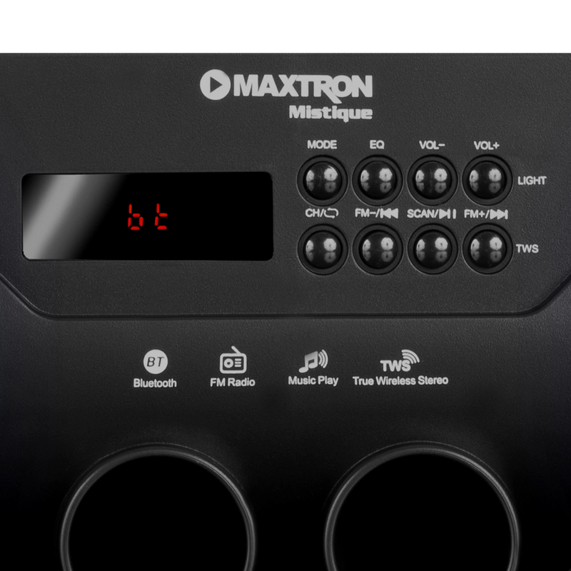 Parlante Bluetooth Maxtron MX216BT Con 2 Bocinas de 3” Bateria Interna