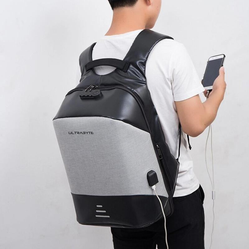 Mochila Anti robo ULTRABYTE MOD2 Para Laptop con Puerto De Carga Usb, Puerto para Audifonos 3,5mm y Candado