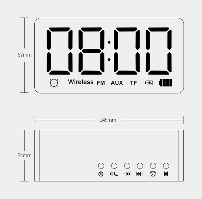 Parlante Bluetooth con Alarma Q31 con Radio FM, Ranura MicroSD y Batería integrada