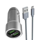 Cargador Para Auto LDNIO C401 con 2 puertos USB 3.6A Carga Rapida + Cable Micro USB Tipo C