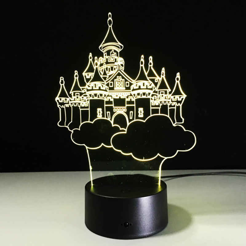 Lámpara 3D LED Castillo Multicolor