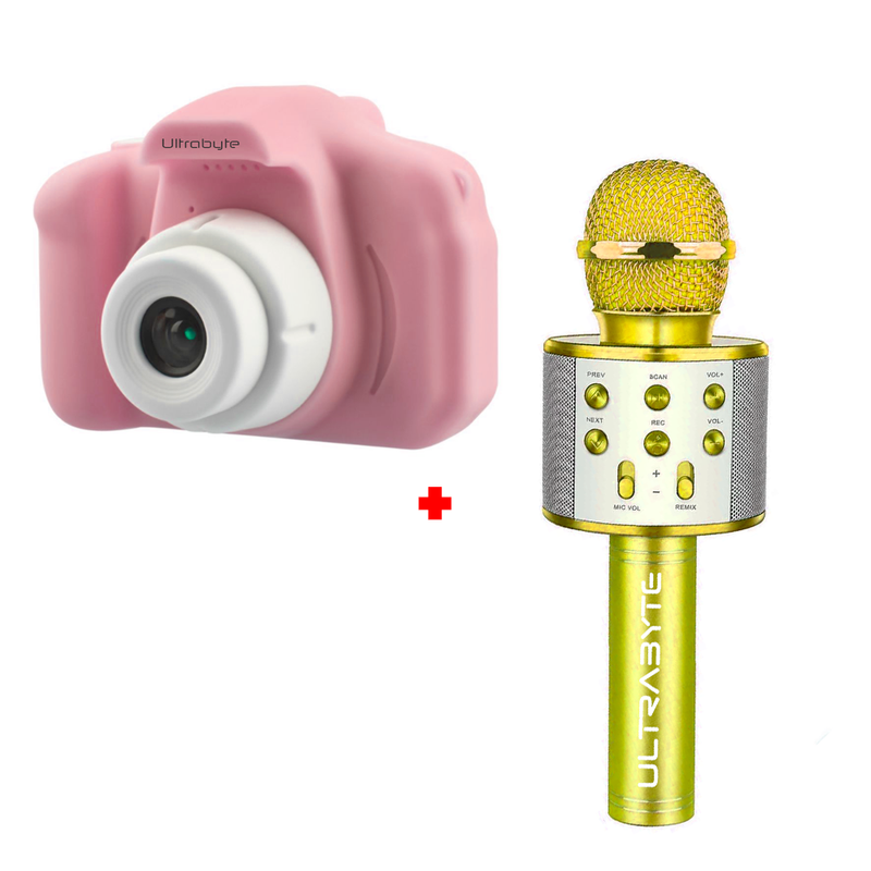 Cámara de Fotos para Niños + Parlante Micrófono Karaoke Bluetooth
