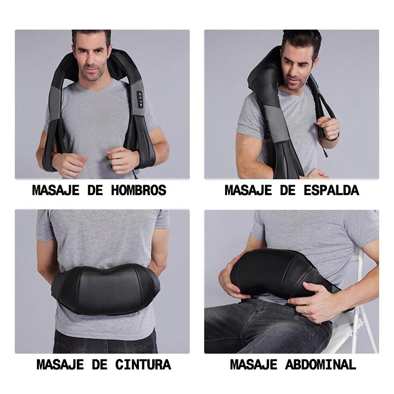 Masajeador Electrico Shiatsu Con Calor Para Cuello Y Espalda - Cabezales Giratorios