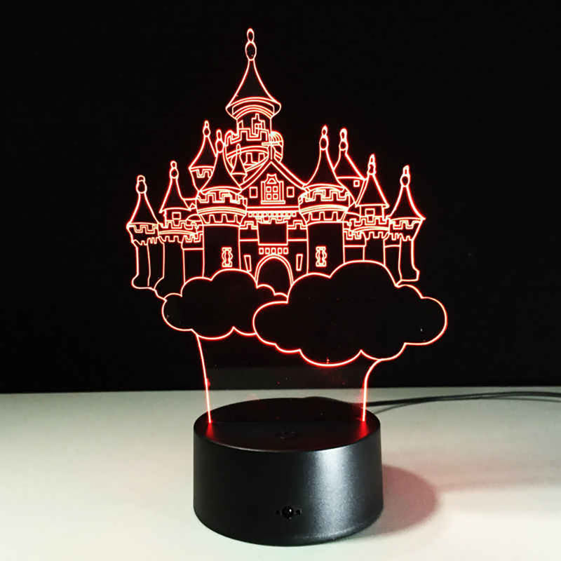 Lámpara 3D LED Castillo Multicolor
