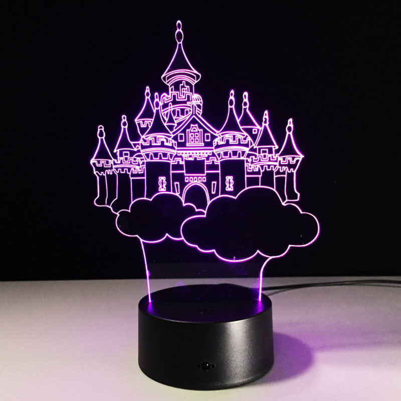Lámpara 3D LED Castillo Multicolor