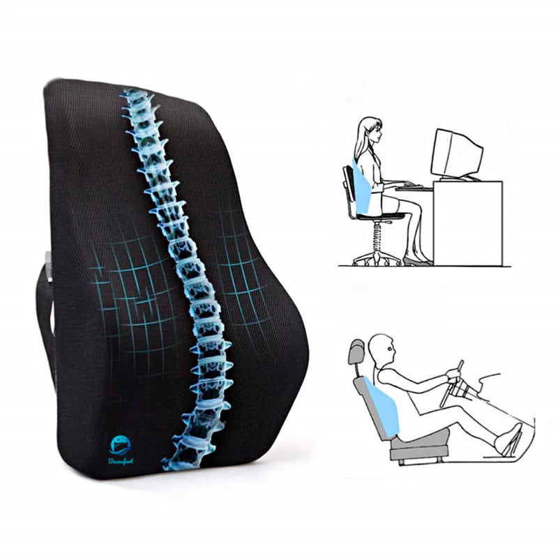 Cojin para Asiento + Respaldar Lumbar - Material Memory Foam con Gel Tech