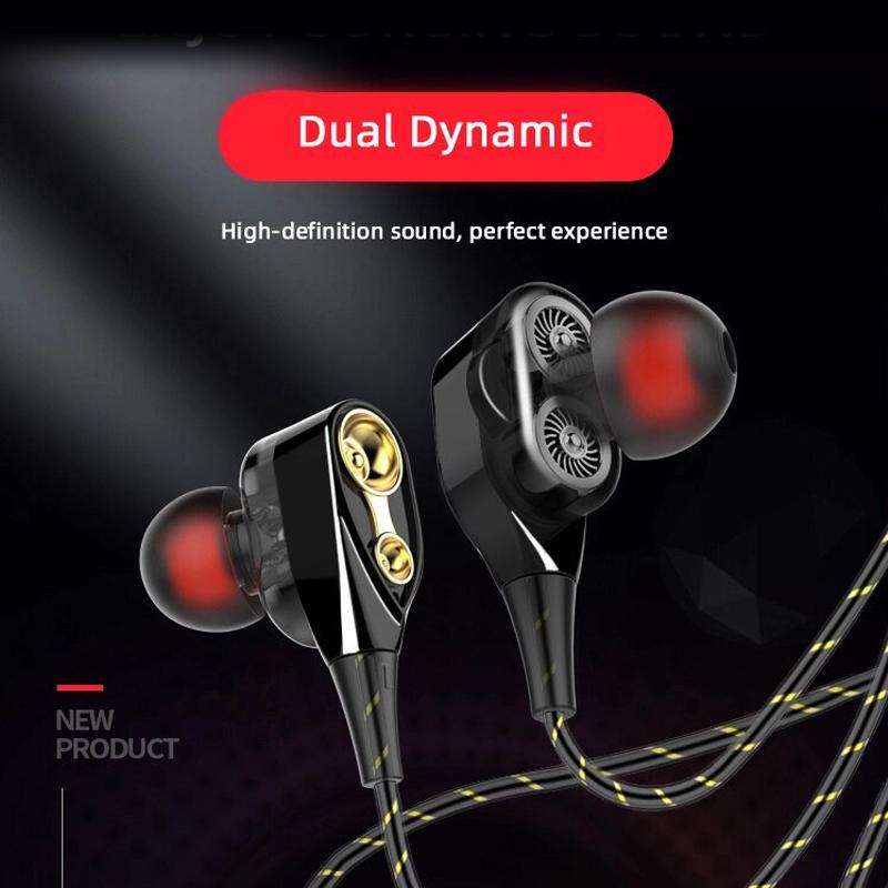 Audifonos DOUBLE TRUMPET - Dinamicos Intrauditivos con Cable Reforzado