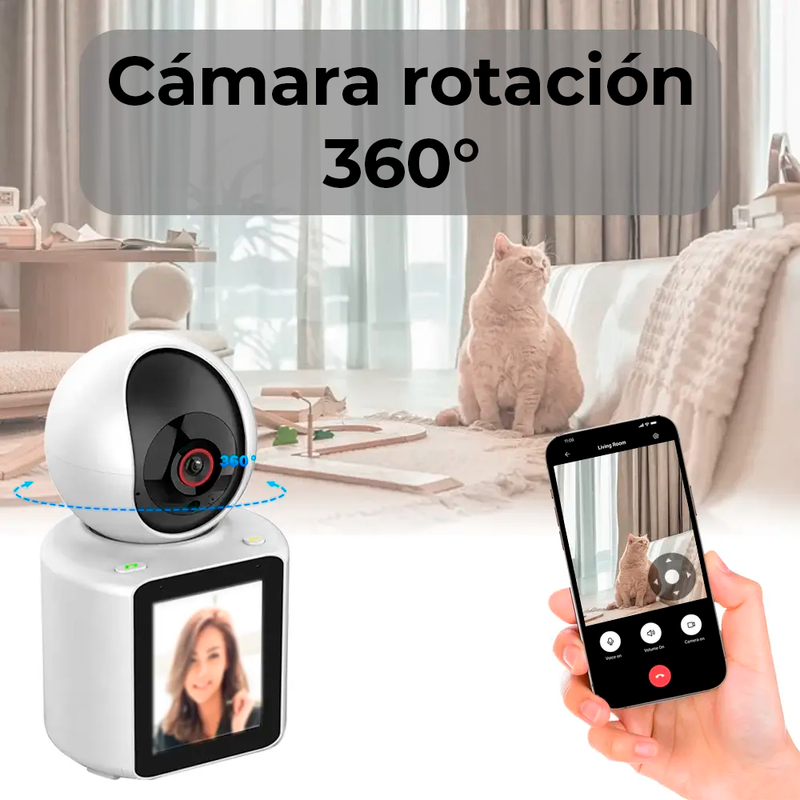 Camara Ip Wifi para Niños o Bebes Full Hd con Pantalla 2.8'