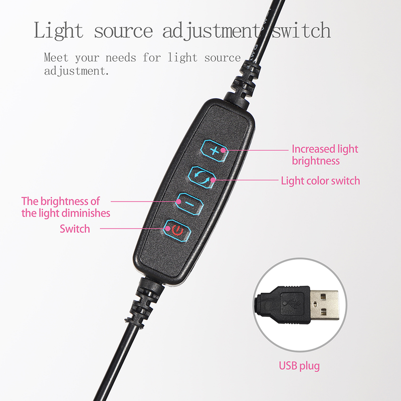 Aro De Luz LED 26cm + Trípode + 3 Porta Celular + 1 Porta Micrófono + 1 Bandeja K10-120DZ