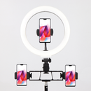 Aro De Luz LED 26cm + Trípode + 3 Porta Celular + 1 Porta Micrófono + 1 Bandeja K10-120DZ