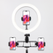 Aro De Luz LED 26cm + Trípode + 3 Porta Celular + 1 Porta Micrófono + 1 Bandeja K10-120DZ