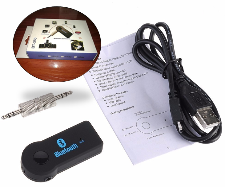 Receptor USB Bluetooth 3.5mm Musica Llamadas - Cuenta con Microfono
