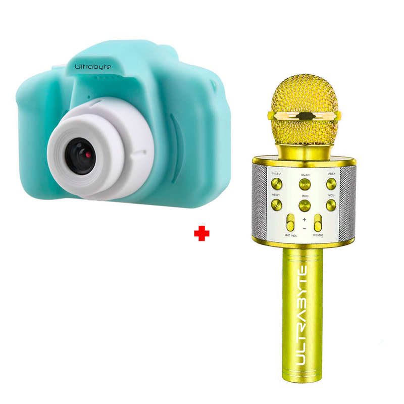 Cámara de Fotos para Niños + Parlante Micrófono Karaoke Bluetooth