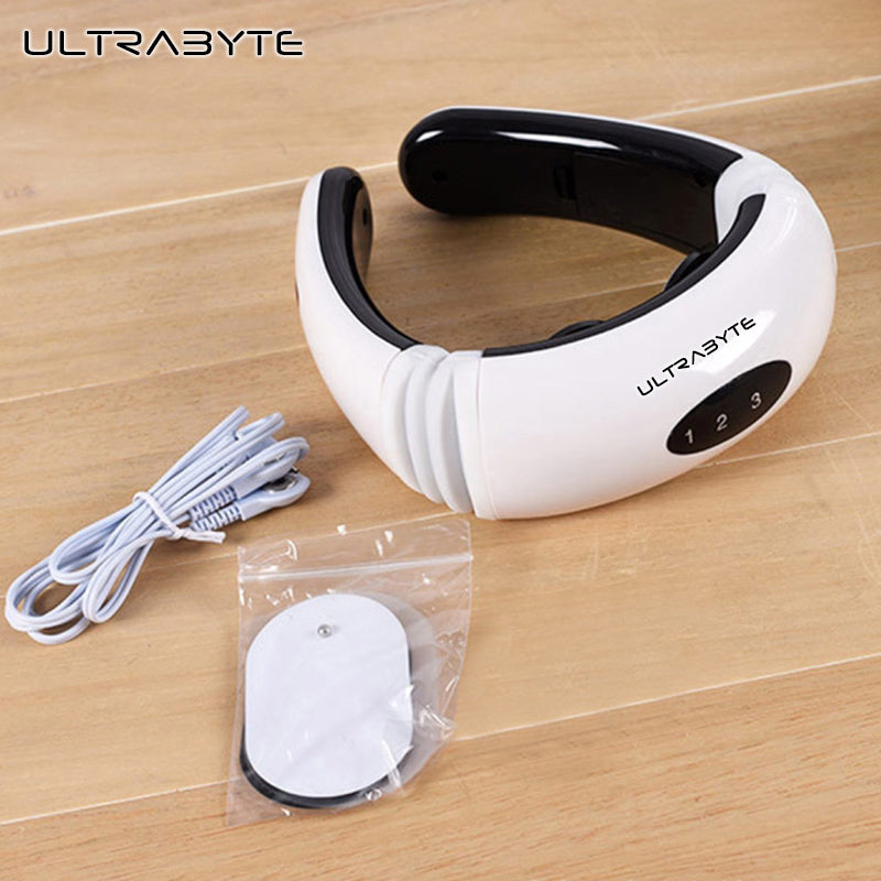 Masajeador Electrico Ultrabyte MY-518 Con Electrodos y Discos Magneticos 3D Para el Cuello Y Espalda