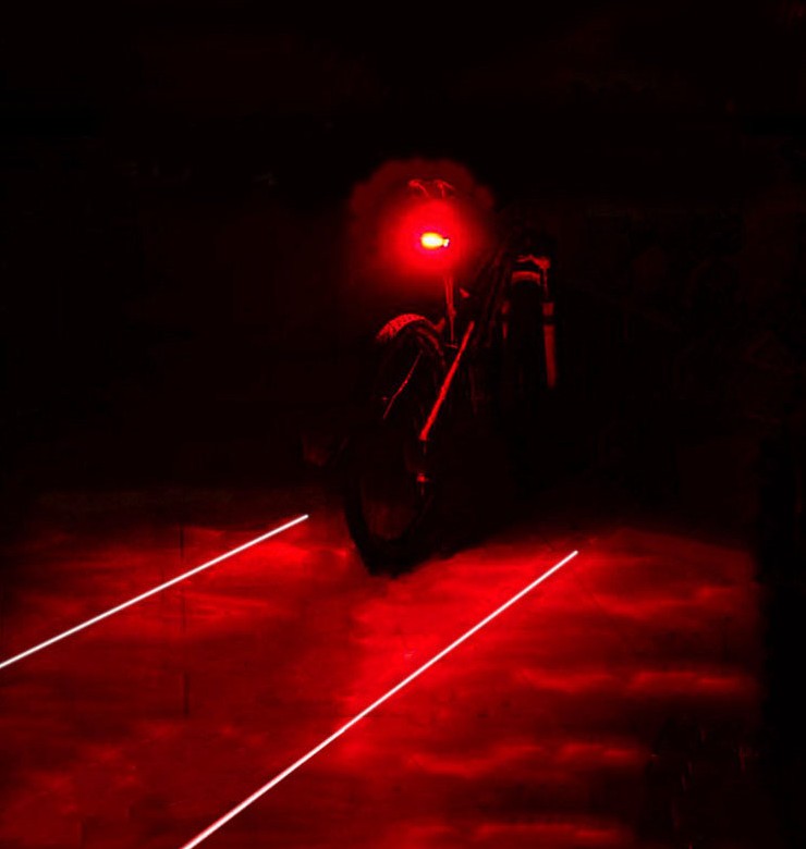Candado Alarma + Luz Led Trasera con Lasers