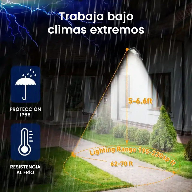 Lampara Poste Solar Alumbrado Publico 200W 600 Leds