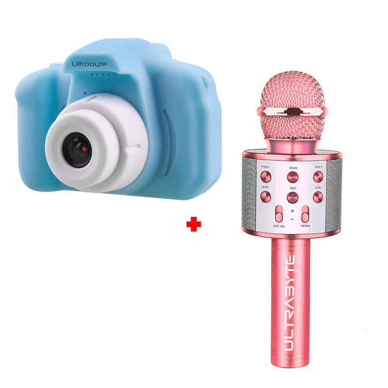 Cámara de Fotos para Niños + Parlante Micrófono Karaoke Bluetooth