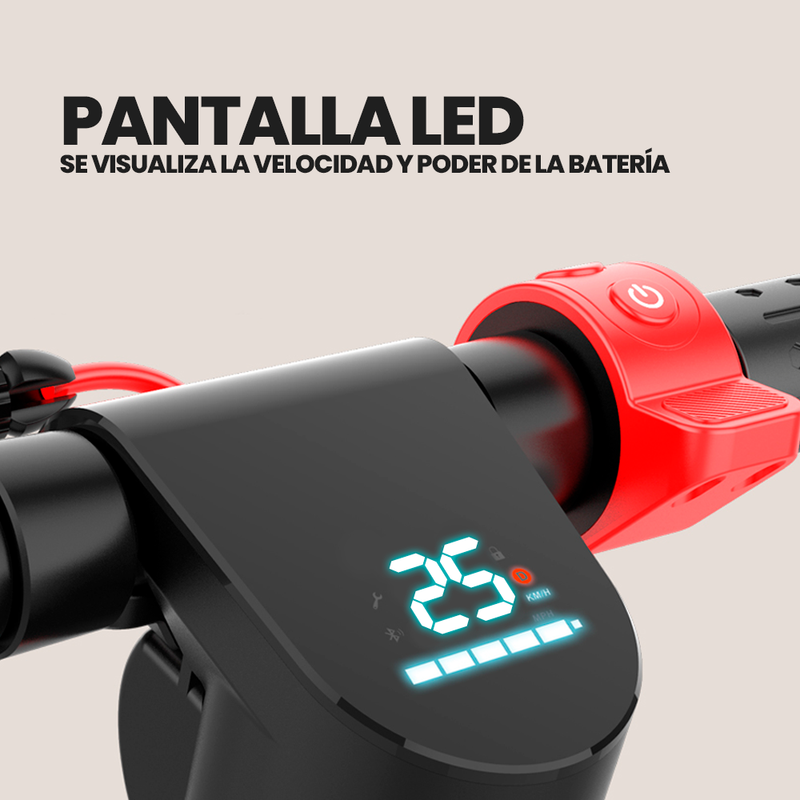 Scooter electrico X8 Motor 350W Bateria Panasonic 12,8Ah + Llantas 10 pulgadas  + Casco