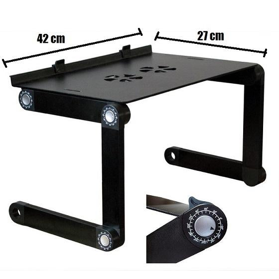 Mesa Cooler T8 Material Aluminio con dos ventiladores Multi posición Regulable